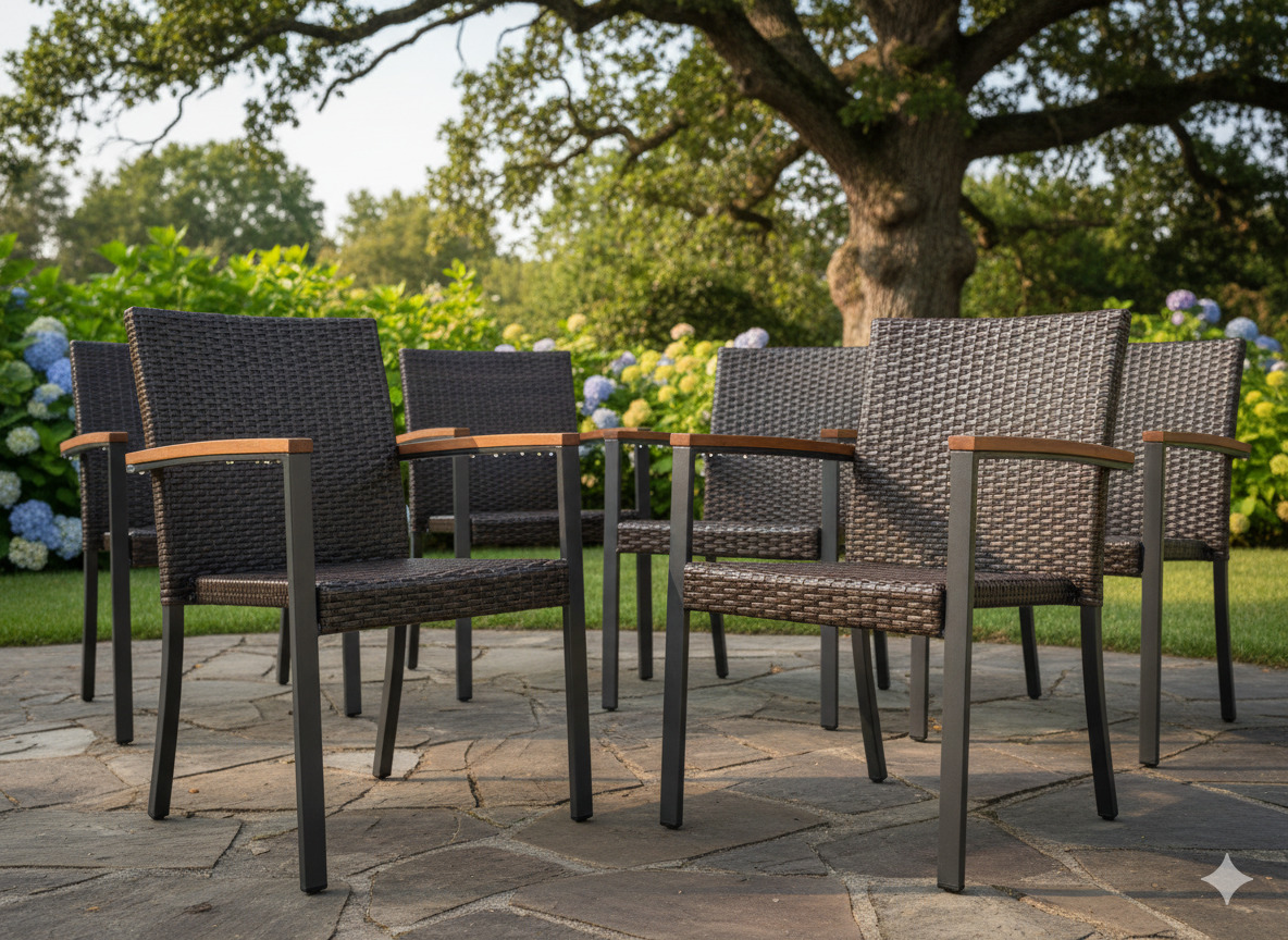 Refinished patio chairs resistant to weather